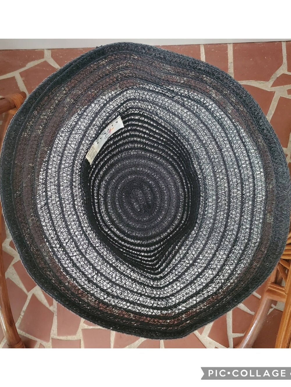 Vintage Betmar Black Paper Wide Brim Floppy Sun Hat - Picture 7 of 9